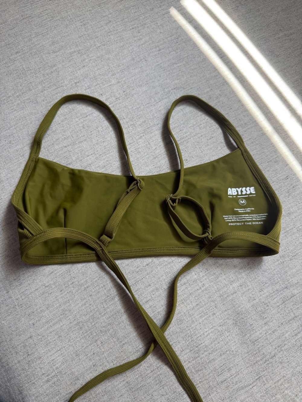 Abysse Zamba Palm Green Ribbed Bikini Top - Women's Swim - Picture 5 of 5
